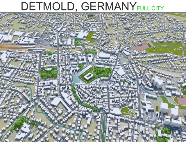 detmold city germany 40km Modelo 3D .c4d .max .obj .3ds .fbx .stl .blend 