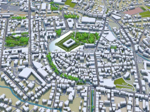 detmold city germany 40km 3D Model