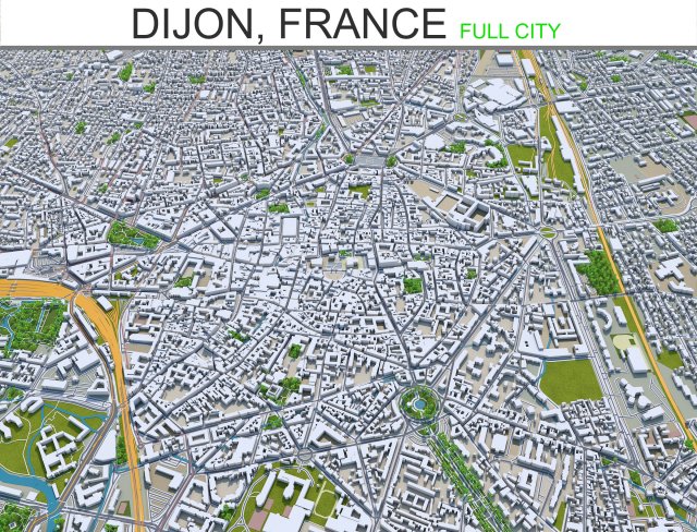dijon city france 30km Modello 3D .c4d .max .obj .3ds .fbx .stl .blend 