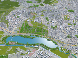 dijon city france 30km Modello 3D