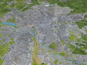 dijon city france 30km Modello 3D