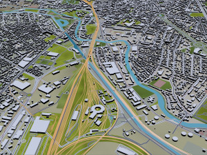 dijon city france 30km Modello 3D