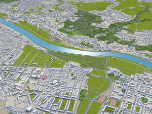 dresden city germany 40km 3D Model