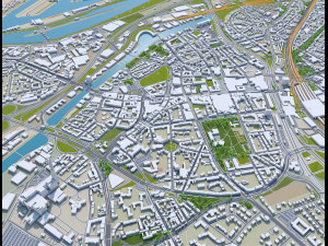 duisburg city germany 60km 3D Model