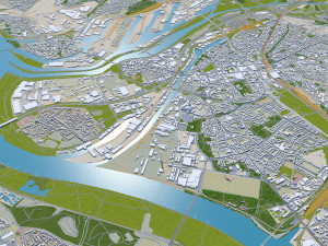 duisburg city germany 60km 3D Model