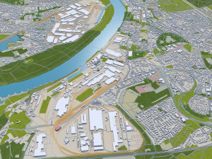 duisburg city germany 60km 3D Model