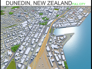 dunedin city new zealand 50km 3D Model