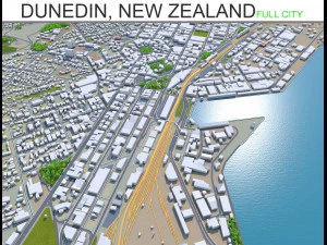 dunedin city new zealand 50km 3D Model