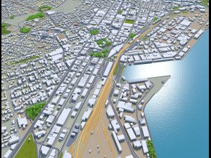 dunedin city new zealand 50km 3Dモデル