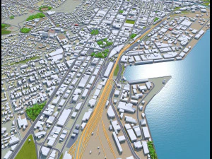 dunedin city new zealand 50km 3D Model