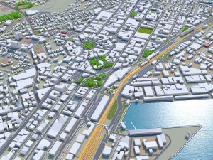 dunedin city new zealand 50km 3Dモデル
