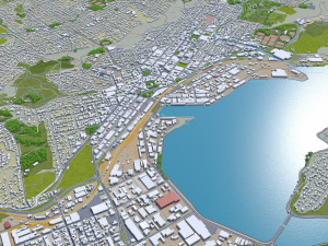 dunedin city new zealand 50km 3Dモデル