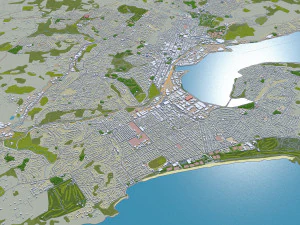 dunedin city new zealand 50km 3D Model