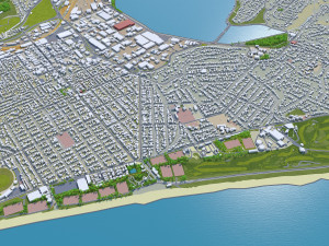 dunedin city new zealand 50km 3Dモデル