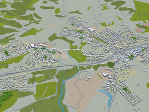 dunedin city new zealand 50km 3Dモデル