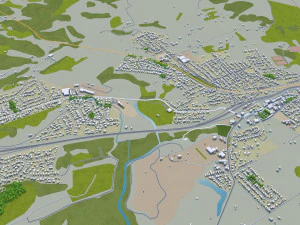 dunedin city new zealand 50km 3D Model