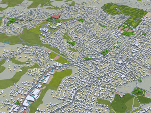dunedin city new zealand 50km 3Dモデル