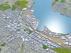 dunedin city new zealand 50km 3Dモデル