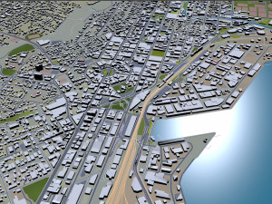 dunedin city new zealand 50km 3Dモデル