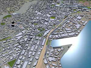 dunedin city new zealand 50km 3D Model