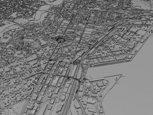 dunedin city new zealand 50km 3Dモデル