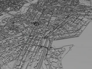 dunedin city new zealand 50km 3D Model