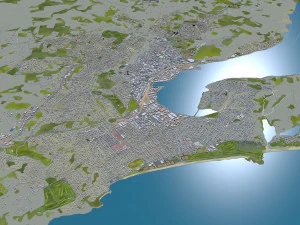 dunedin city new zealand 50km 3D Model