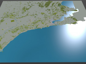 dunedin city new zealand 50km 3Dモデル