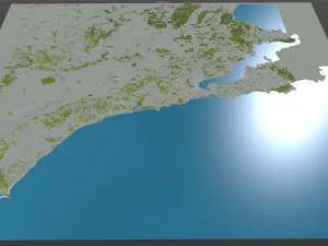 dunedin city new zealand 50km 3D Model