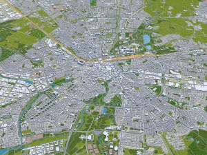 eindhoven city netherlands 30km 3D Model