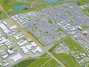 eindhoven city netherlands 30km 3D Model
