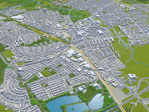 eindhoven city netherlands 30km 3D Model
