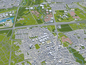 eindhoven city netherlands 30km 3D Model