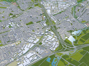 eindhoven city netherlands 30km 3D Model