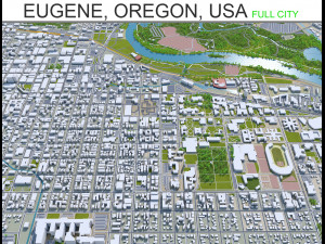 eugene city oregon 70km Model 3D