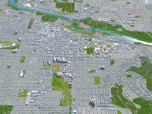 eugene city oregon 70km 3D Model