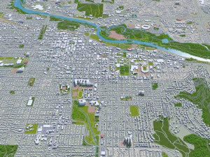 eugene city oregon 70km 3D Model