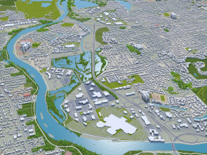 eugene city oregon 70km 3D Model