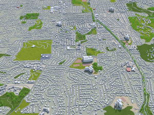 eugene city oregon 70km 3D Model