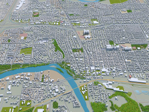 eugene city oregon 70km 3D Model