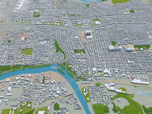 eugene city oregon 70km 3D Model