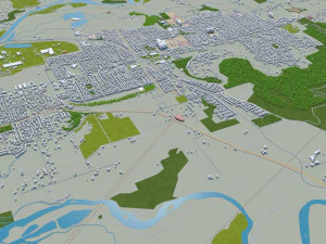 eugene city oregon 70km 3D Model
