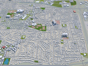 eugene city oregon 70km 3D Model