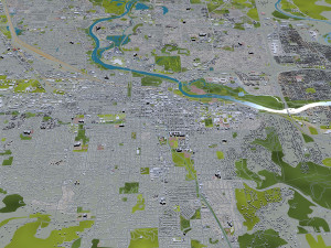 eugene city oregon 70km 3D Model