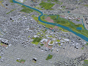 eugene city oregon 70km 3D Model