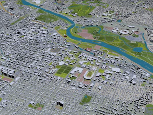 eugene city oregon 70km 3D Model