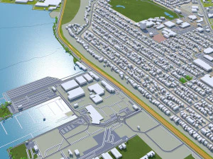 everett washington city usa 50km 3D Model