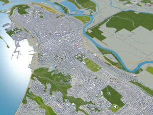 everett washington city usa 50km 3D Model