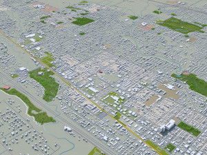 everett washington city usa 50km 3D 模型