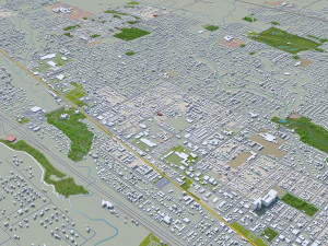 everett washington city usa 50km 3D Model